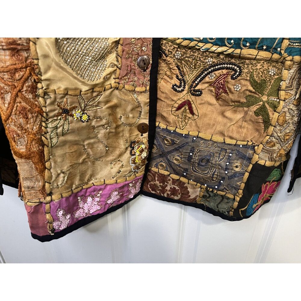 Vintage Marisol Beaded Patchwork Embroidered Tape… - image 4